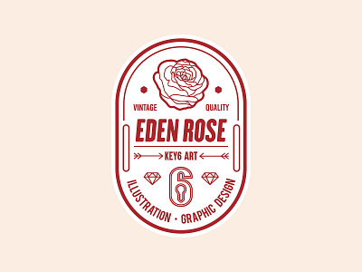 Eden Rose Vintage Label graphicdesign key6 art key6art labeldesign logo logodesign popart rose loogo vectorart vintage label vintage logo