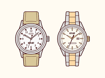 Men's Watches Illustration digitalart drawing graphicdesign illustration key6 art key6art menswatch vectorart vintage watch