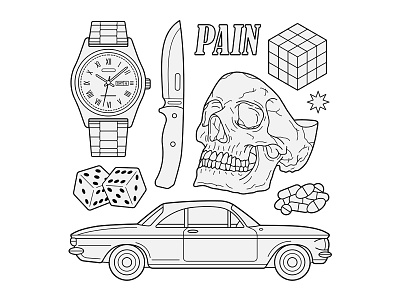 PAIN Tattoo Flash