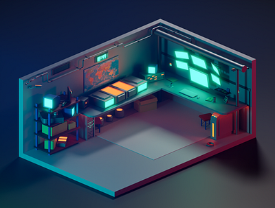 Laboratory 3dillustration 3dmodeling blender design illustraion illustration isometric low poly lowpoly lowpolyart