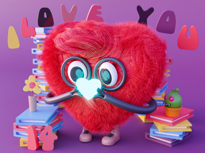 I love you 3dillustration 3dmodeling blender design illustraion illustration