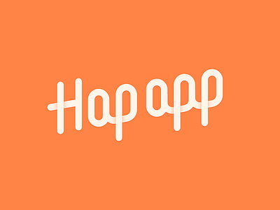 Hap app app hap letters logo mark orange text type