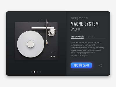 Turntable Product Card black concept ecommerce popup product shop turntable ui