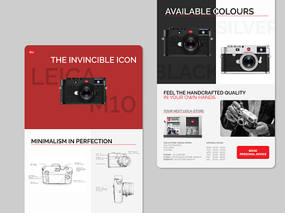 Landing Page - Leica call to action dailyui landing page landing page design landingpage leica onepull red ui design ux design uxui