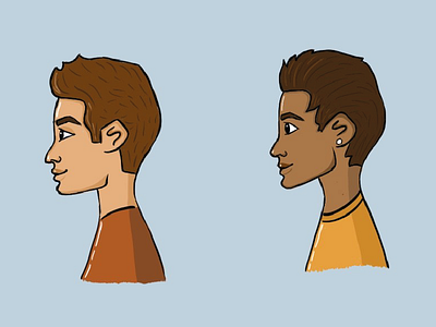 Side profile illustration character development