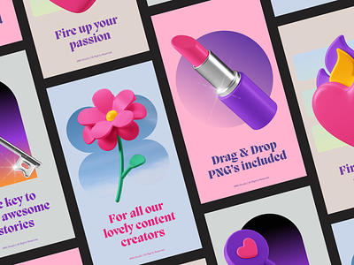 3D Icons Pack - Romance 3d 3d icon 3ddesign 3dmodeling c4d cinema 4d date dating design flower heart icon illustration key lipstick presentation render ui