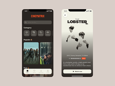 Cinematrix app cinema ios movie netflix streaming tv ui watch