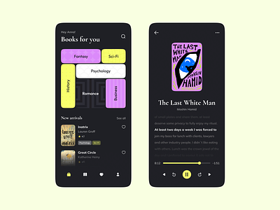 E-book App app audiobook book dark ebook fireart mobile player reading
