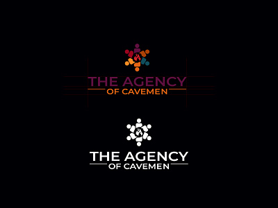 Cavemen Agency Logo brand design brand identity clever design illustration logo minimal typography ux vector