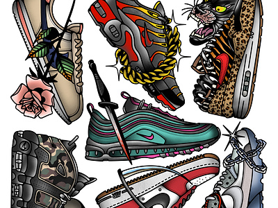 Sneakerhead nike procreate sneakerhead sneakers tattoo art tattoo flash