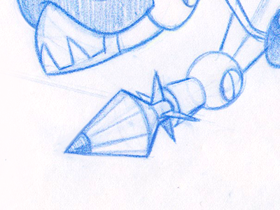 Buzzkill 2d bot cartoon character design illustration missile pencil pewpew robot rocket rpg wasp