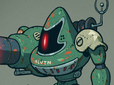 Alvin clipstudio comic fallout illustration lazer robot