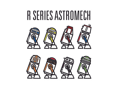 R-Series Astromech Droids astromech illustration r series r2 d2 r5 d4 star wars