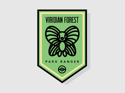 Viridian Forest Park Ranger badge butterfly butterfree icon patch pokemon viridian forest