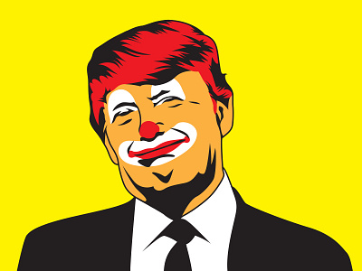 McDonald character clean clown face flat illustration politics portrait trump vector
