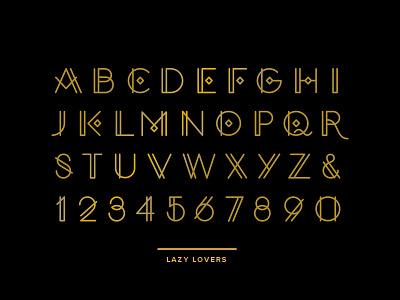 Lazy Lovers alphabet art deco custom display geometric glyphs letters tribal type typeface typography