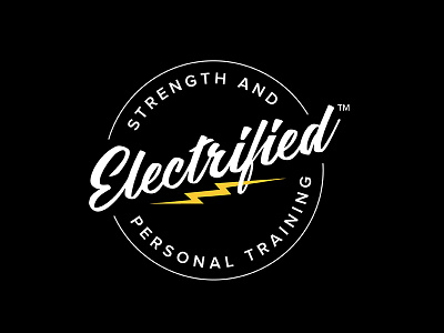 Electrified Logo bolt electrified lightning logo personal training script stamp