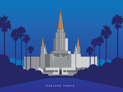 Oakland Temple architecture building illustration illustrator lds oakland temple vector