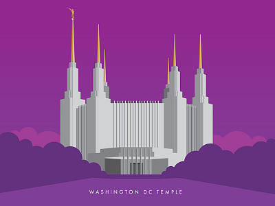 Washington DC Temple architecture building illustration illustrator lds temple vector washington dc