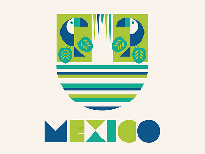 Mexico Cenote poster cenote design geometric icon illustration illustrator mark maya mexico toucan travel travel poster type typography vector water