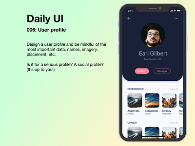 Daily UI - 006 User profile