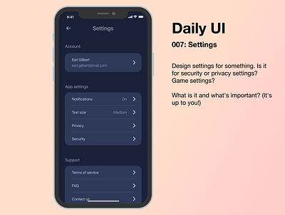 Daily UI - 007 Settings daily 100 challenge daily ui 007 dailyui dailyuichallenge design figma ui uidesign ux uxdesign