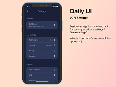 Daily UI - 007 Settings