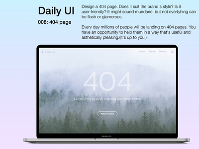 Daily UI - 008 404 page