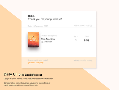 Daily UI - 017 Email receipt daily 100 challenge daily ui 017 dailyui dailyuichallenge design figma ui uidesign ux uxdesign