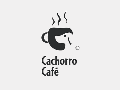 CACHORRO CAFÉ LOGO animals branding coffee design dogs funny graphic design icon illustration logo logos minimal web