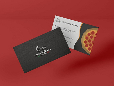 VILLA ROMANA VISIT CARD branding design graphic design icon illustration logo minimal pizza app pizza box pizza logo store visit card web