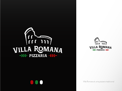 Villa Romana Pizza Place Logo branding design graphic design icon illustration illustrator logo minimal store web