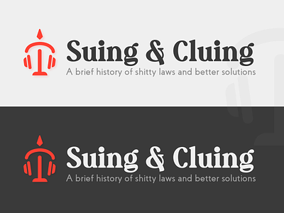 Suing & Cluing branding design graphic design icon illustration law lawyer logo logo design minimal podcast sond typography