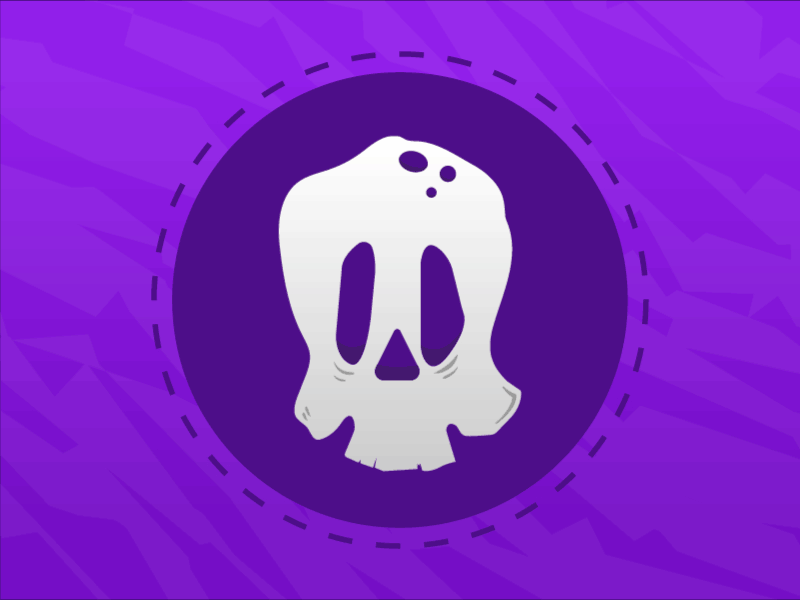 Sküll illustration motion graphic purple skull
