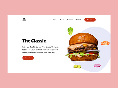 Burger Landing Page adobe photoshop adobe xd burger design landing page web design