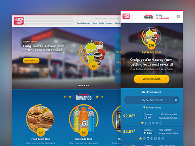 Speedway gatorade loyalty rewards cpg products retail progress bars clubs web speedway