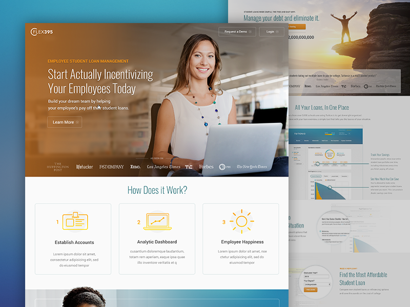Sales Landing Pages hr student loan management tuition landing page