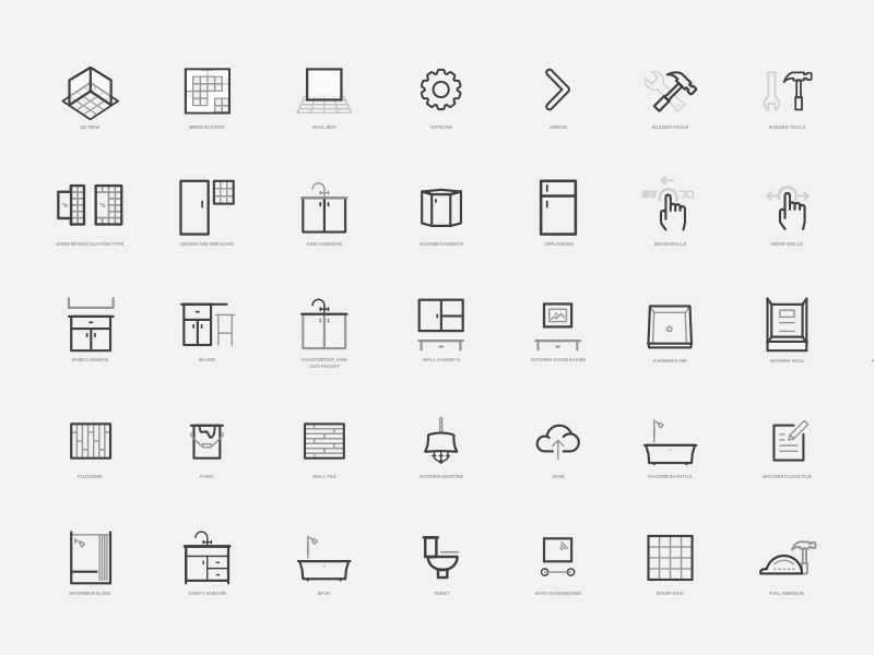 Home Improvement Icons space appliances cabinets flooring bath kitchen icons home improvement home improvement icons