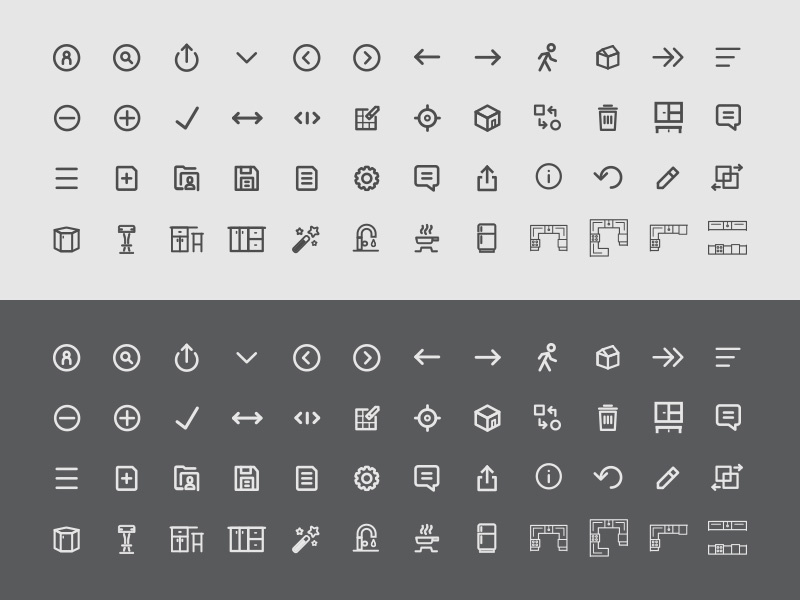 Line art icons