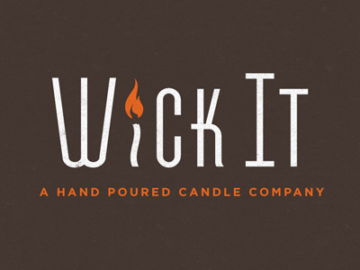 Wick It Logo candle flame identity logo wick