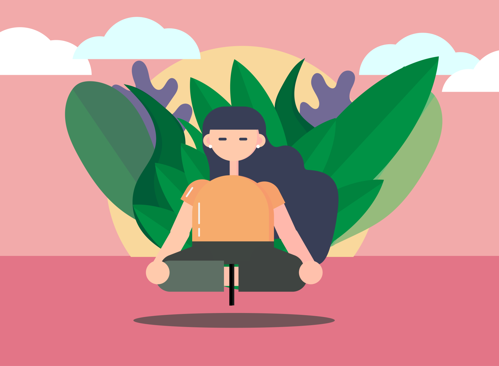 Meditation Illustration by Harleen on Dribbble