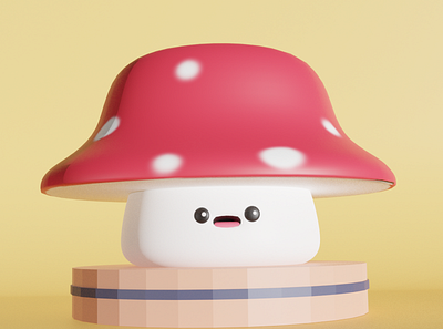 Mushyroom 3d 3drender art blender3d design digital illustration mushroom