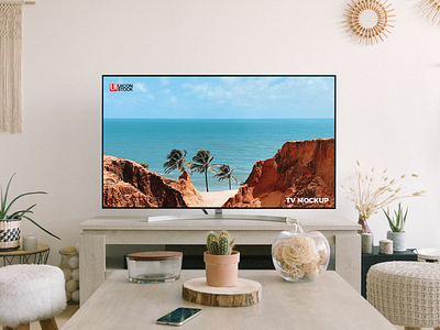 Free Modern Interior TV Mockup