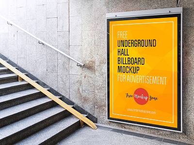 Free Underground Hall Billboard Mockup For Advertisement free mockup mockup