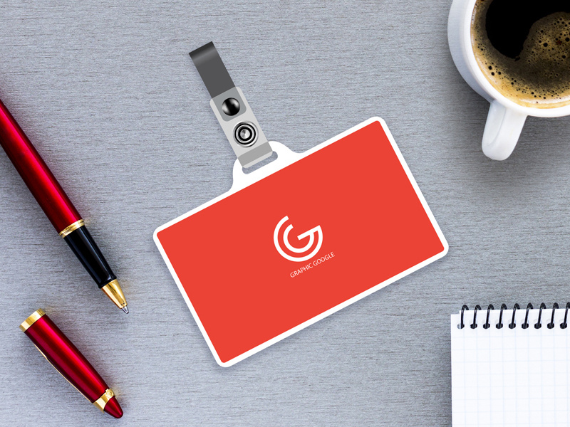 Office identity employee card mockup