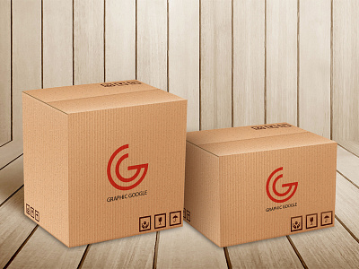 Free Carton Delivery Packaging Box Logo Mockup