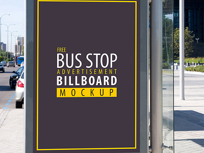 Free Bus Stop Advertisement Billboard Psd Mockup