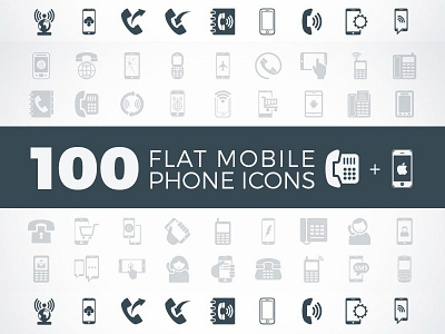 100 Flat Mobile Phone Icons icons mobile icons phone icons