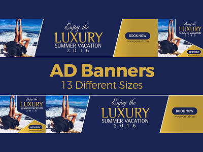 Luxury Summer Vacations Ad Banners banner ads web banners