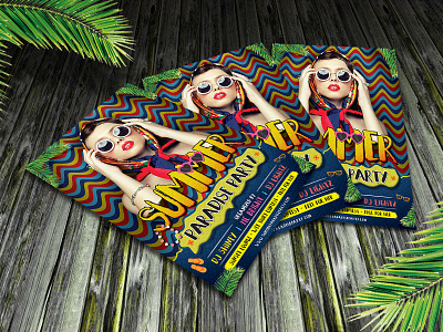 Summer Paradise Party Flyer Template Design summer flyer summer flyer template